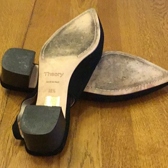 Woman’s Theory black suede sling back block heel pumps. Size 38.5. Barely worn! - Picture 7 of 8
